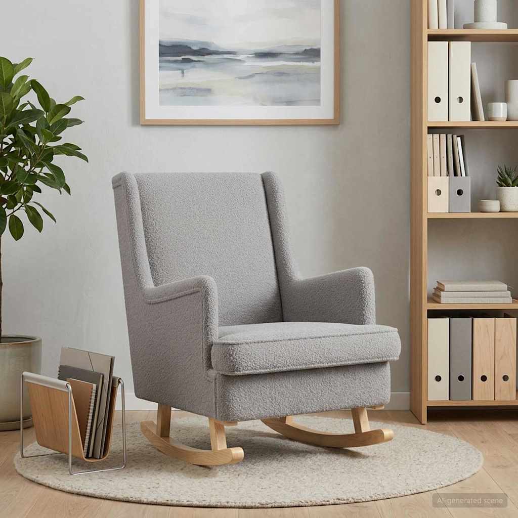 vidaXL Fotel bujany jasnoszary 62 x 80 x 85 cm Bouclé