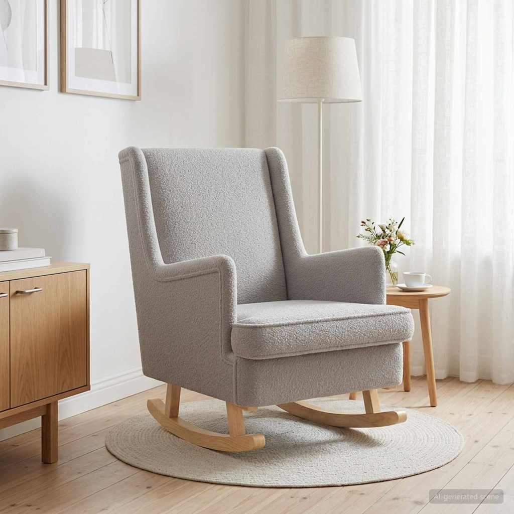 vidaXL Fotel bujany jasnoszary 62 x 80 x 85 cm Bouclé