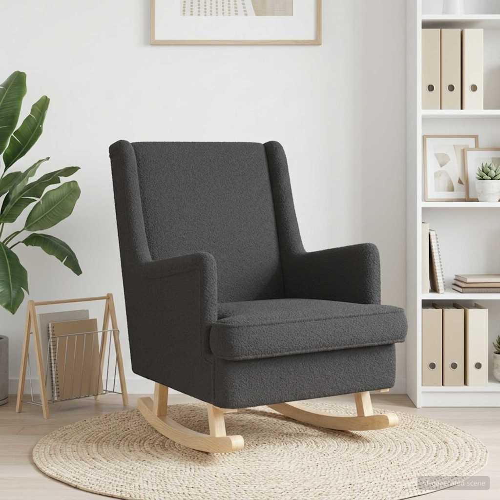 vidaXL Fotel bujany ciemnoszary 62 x 80 x 85 cm Bouclé