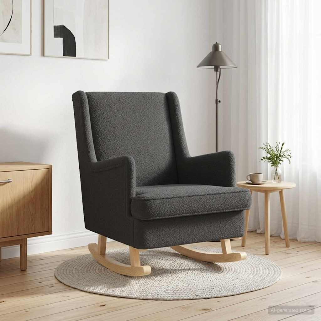 vidaXL Fotel bujany ciemnoszary 62 x 80 x 85 cm Bouclé