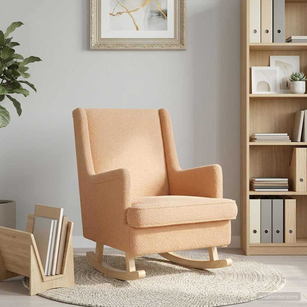 vidaXL Fotel bujany Beżowy 62 x 80 x 85 cm Bouclé