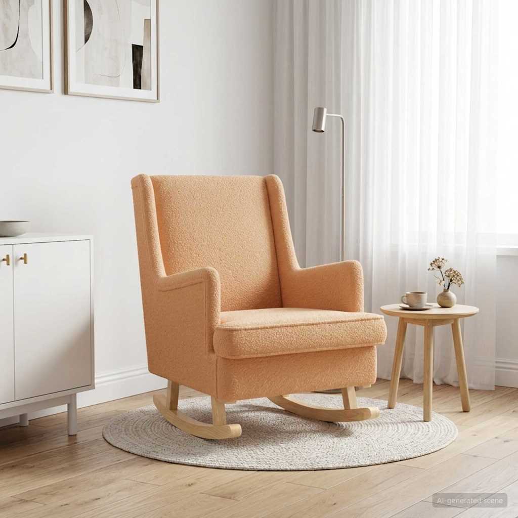 vidaXL Fotel bujany Beżowy 62 x 80 x 85 cm Bouclé