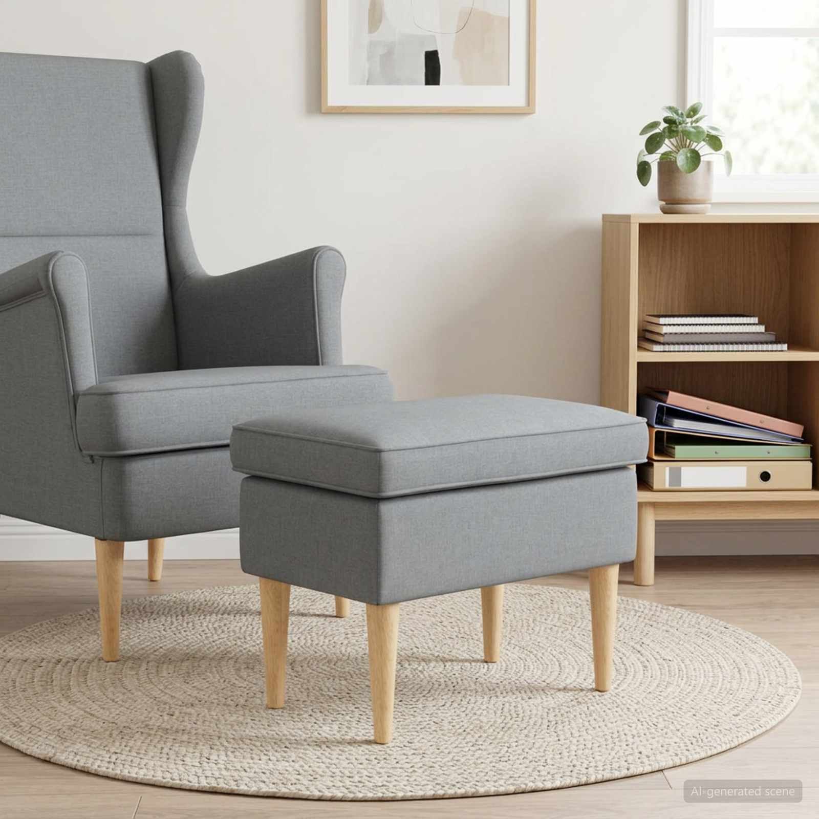 vidaXL Stołek na Stopy jasnoszary 55 x 35 x 41 cm Poliester