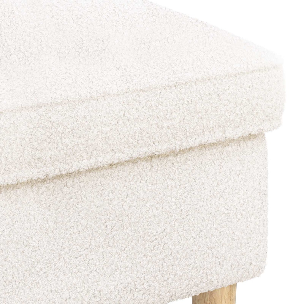 vidaXL Stołek na Stopy kremowy 55 x 35 x 41 cm Bouclé