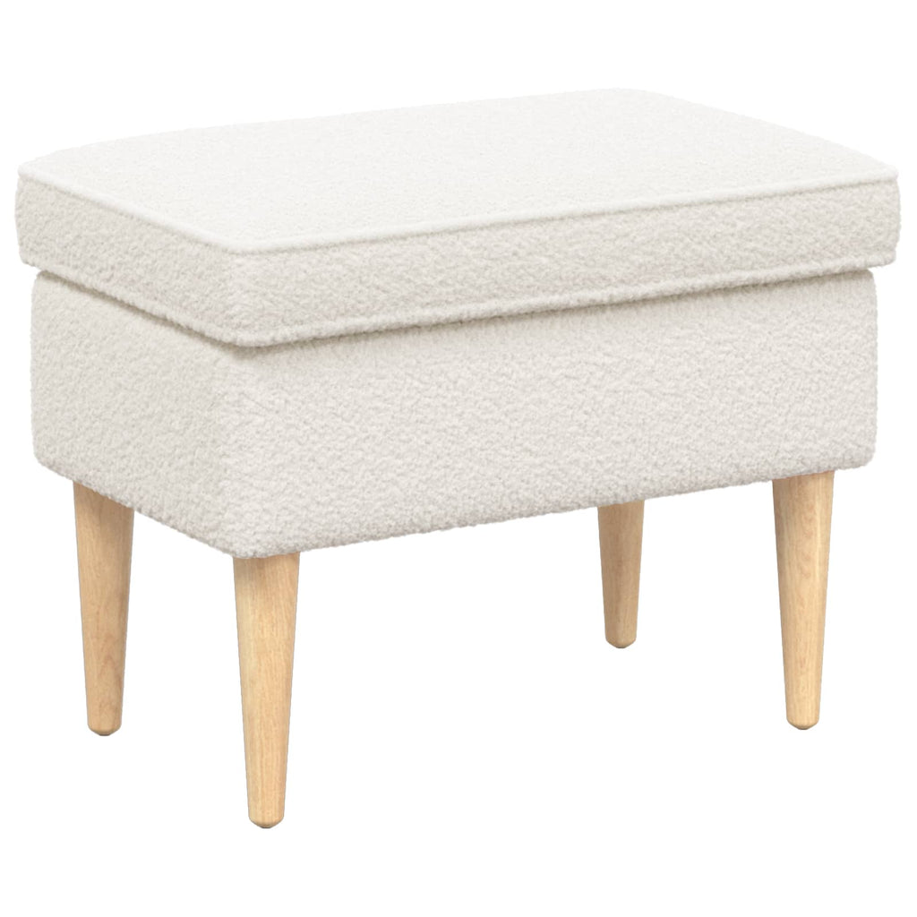 vidaXL Stołek na Stopy kremowy 55 x 35 x 41 cm Bouclé