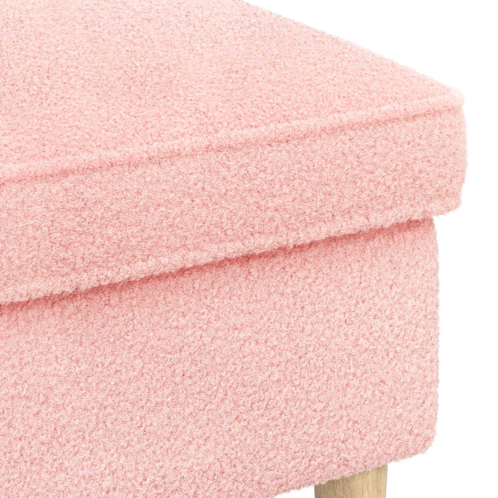 vidaXL Stołek na Stopy różowy 55 x 35 x 41 cm Bouclé