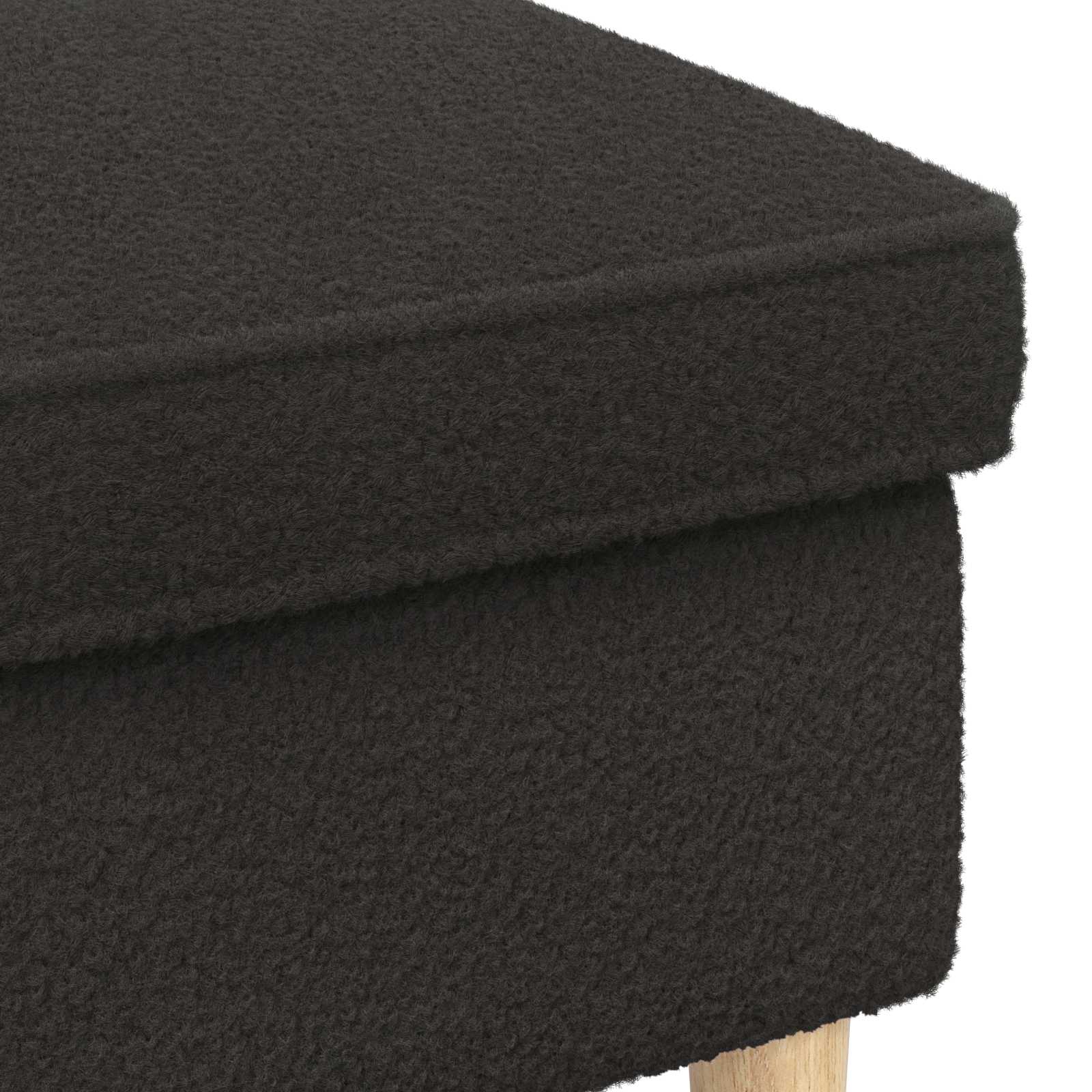 vidaXL Stołek na Stopy Czarny 55 x 35 x 41 cm Bouclé