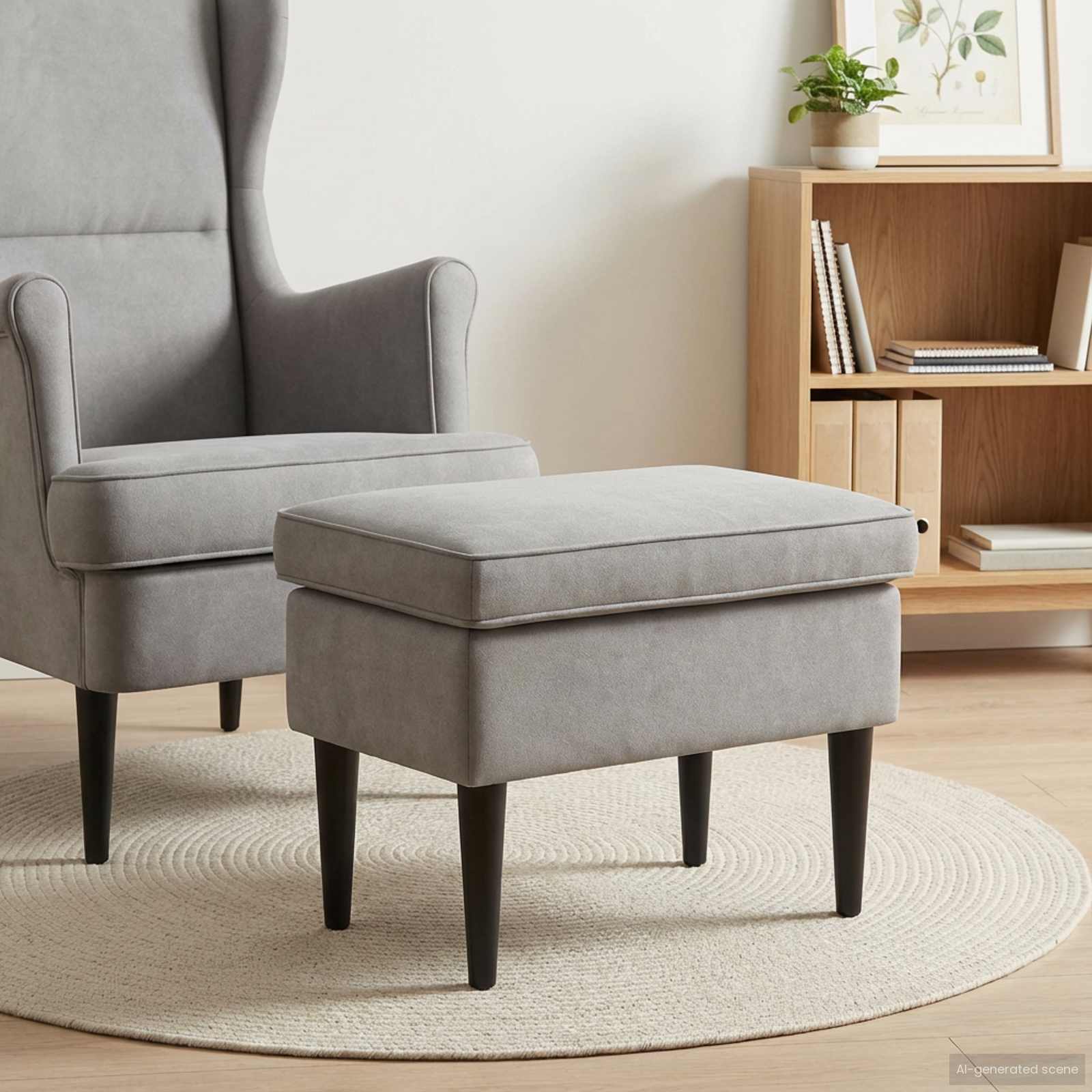 vidaXL Stołek na Stopy jasnoszary 55 x 35 x 41 cm Welur