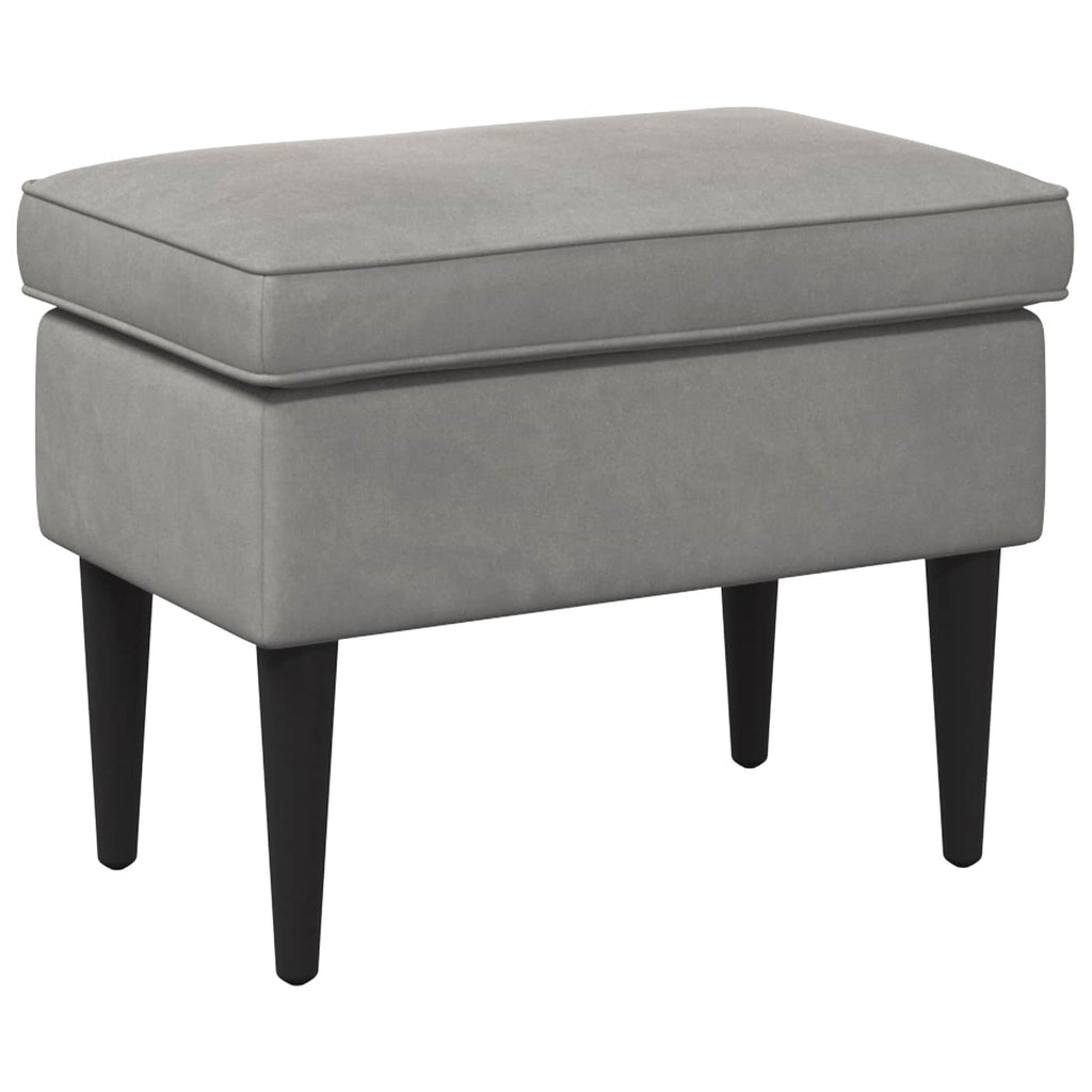 vidaXL Stołek na Stopy jasnoszary 55 x 35 x 41 cm Welur