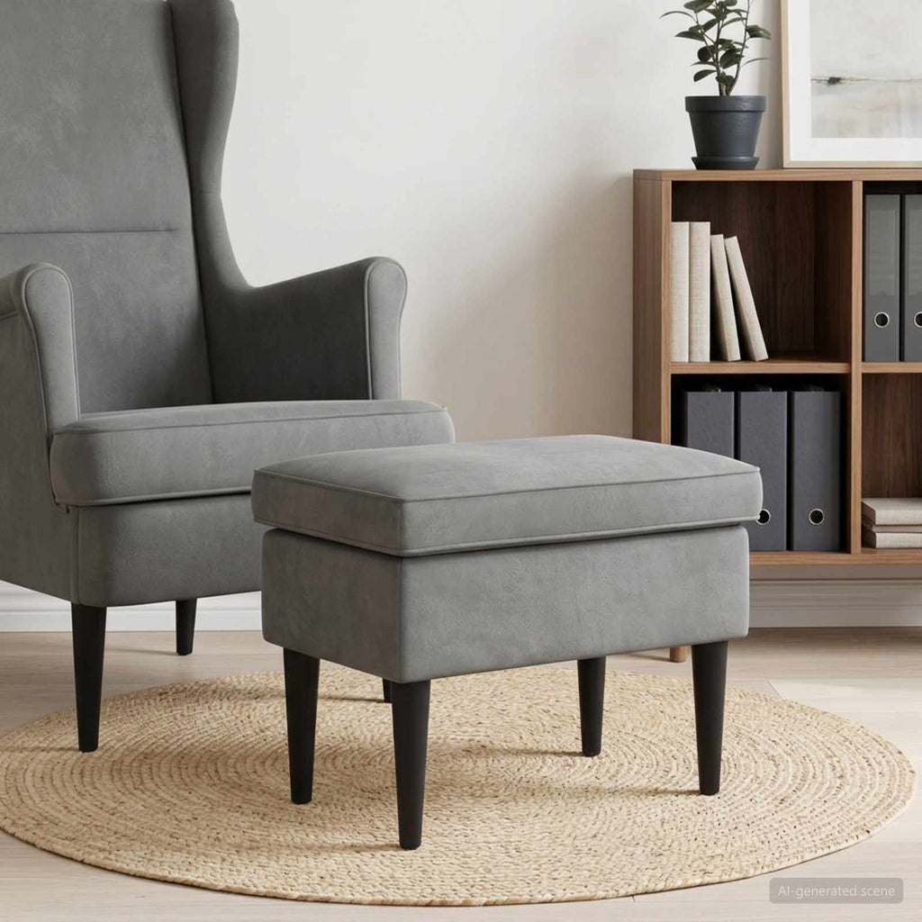vidaXL Stołek na Stopy ciemnoszary 55 x 35 x 41 cm Welur
