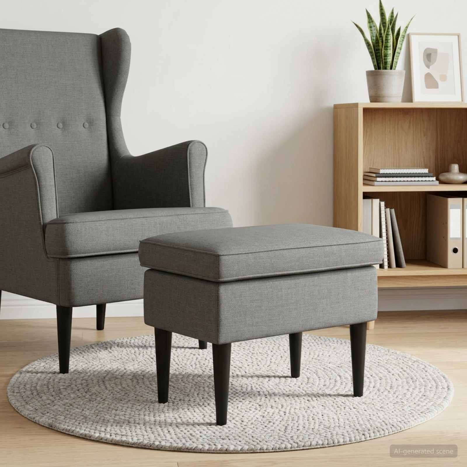 vidaXL Stołek na Stopy ciemnoszary 55 x 35 x 41 cm tkanina