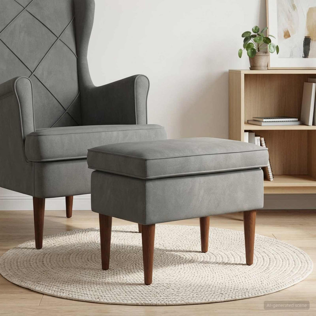 vidaXL Stołek na Stopy ciemnoszary 55 x 35 x 41 cm Welur