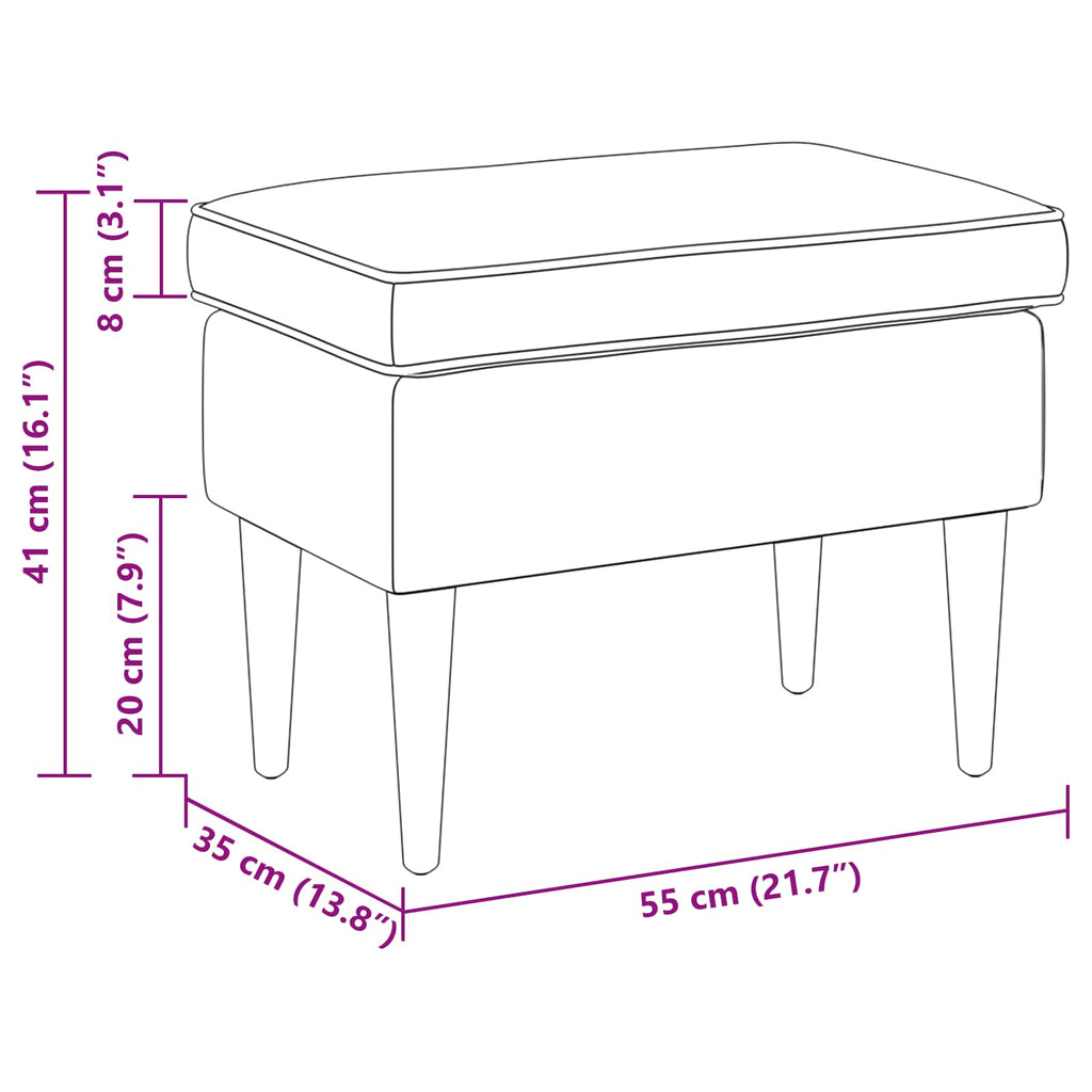 vidaXL Stołek na Stopy różowy 55 x 35 x 41 cm Welur