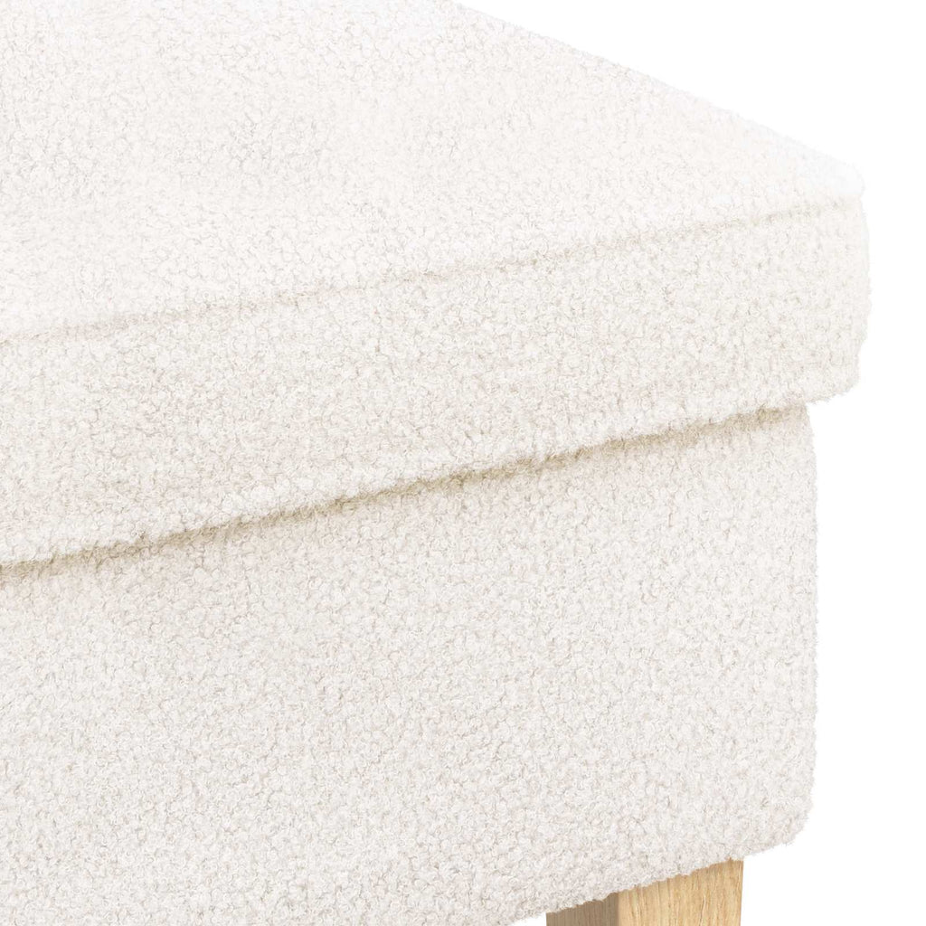 vidaXL Stołek na Stopy kremowy 55 x 35 x 41 cm Bouclé