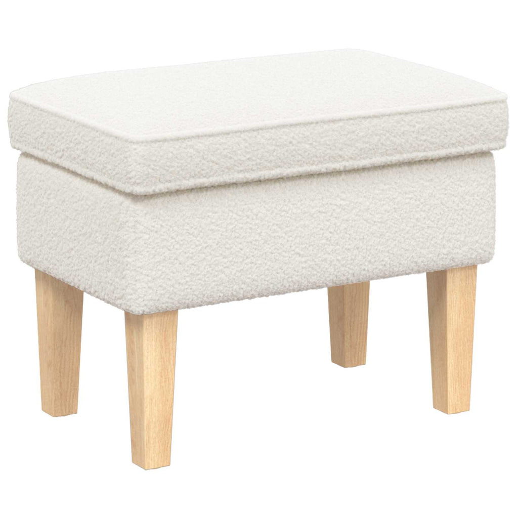 vidaXL Stołek na Stopy kremowy 55 x 35 x 41 cm Bouclé