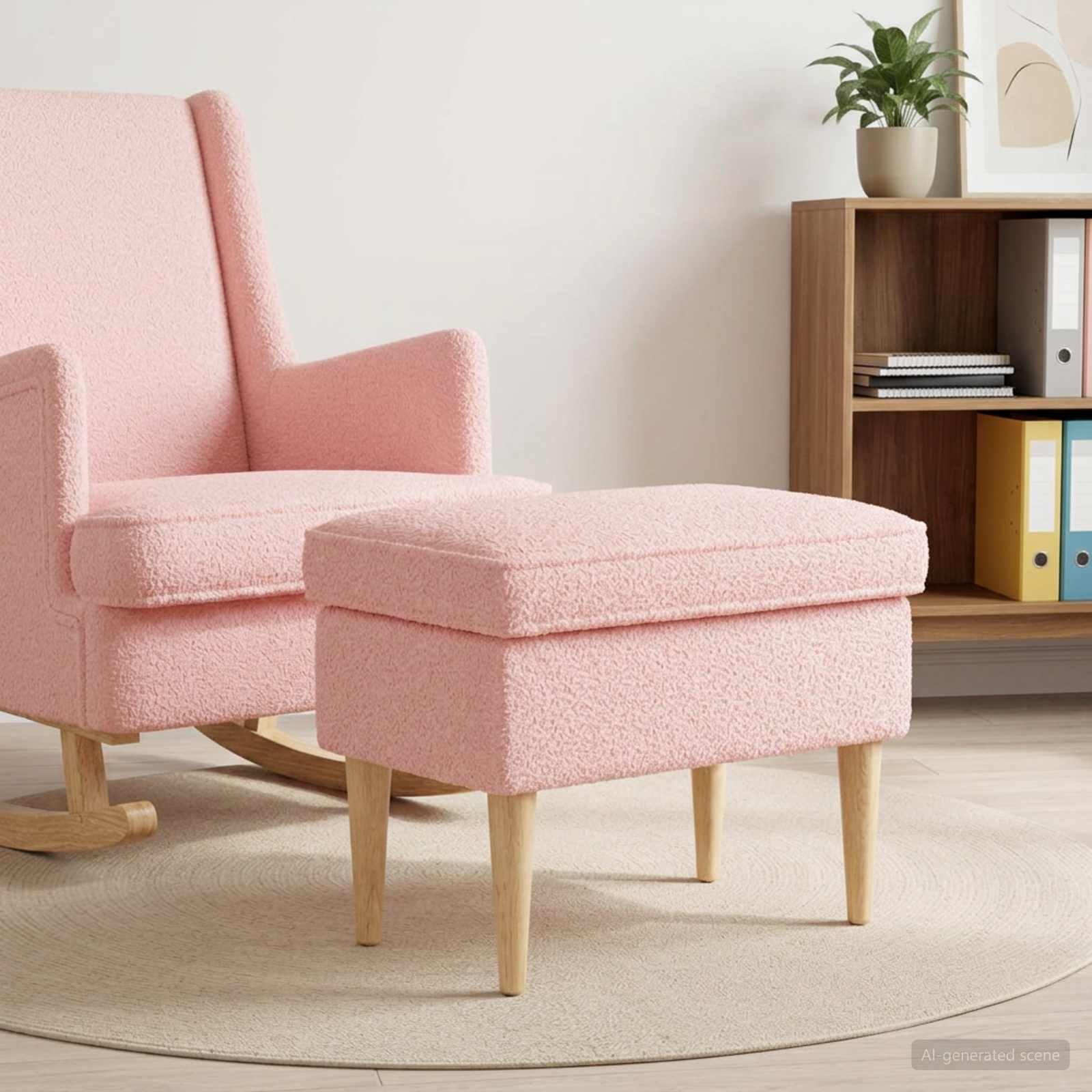 vidaXL Stołek na Stopy różowy 55 x 35 x 41 cm Bouclé