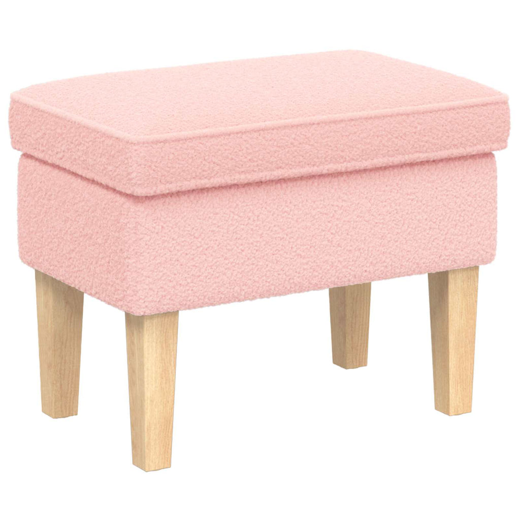 vidaXL Stołek na Stopy różowy 55 x 35 x 41 cm Bouclé