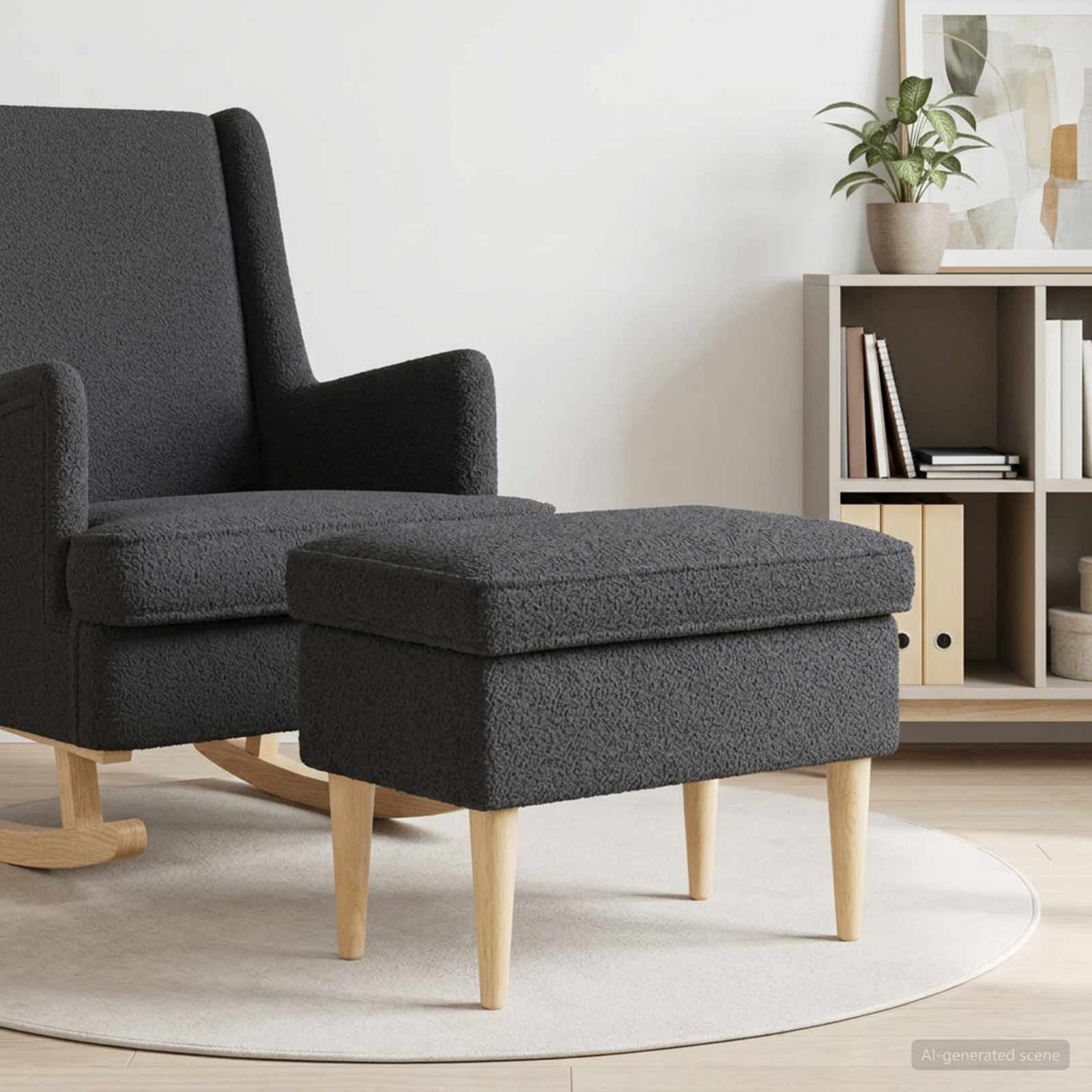 vidaXL Stołek na Stopy ciemnoszary 55 x 35 x 41 cm Bouclé