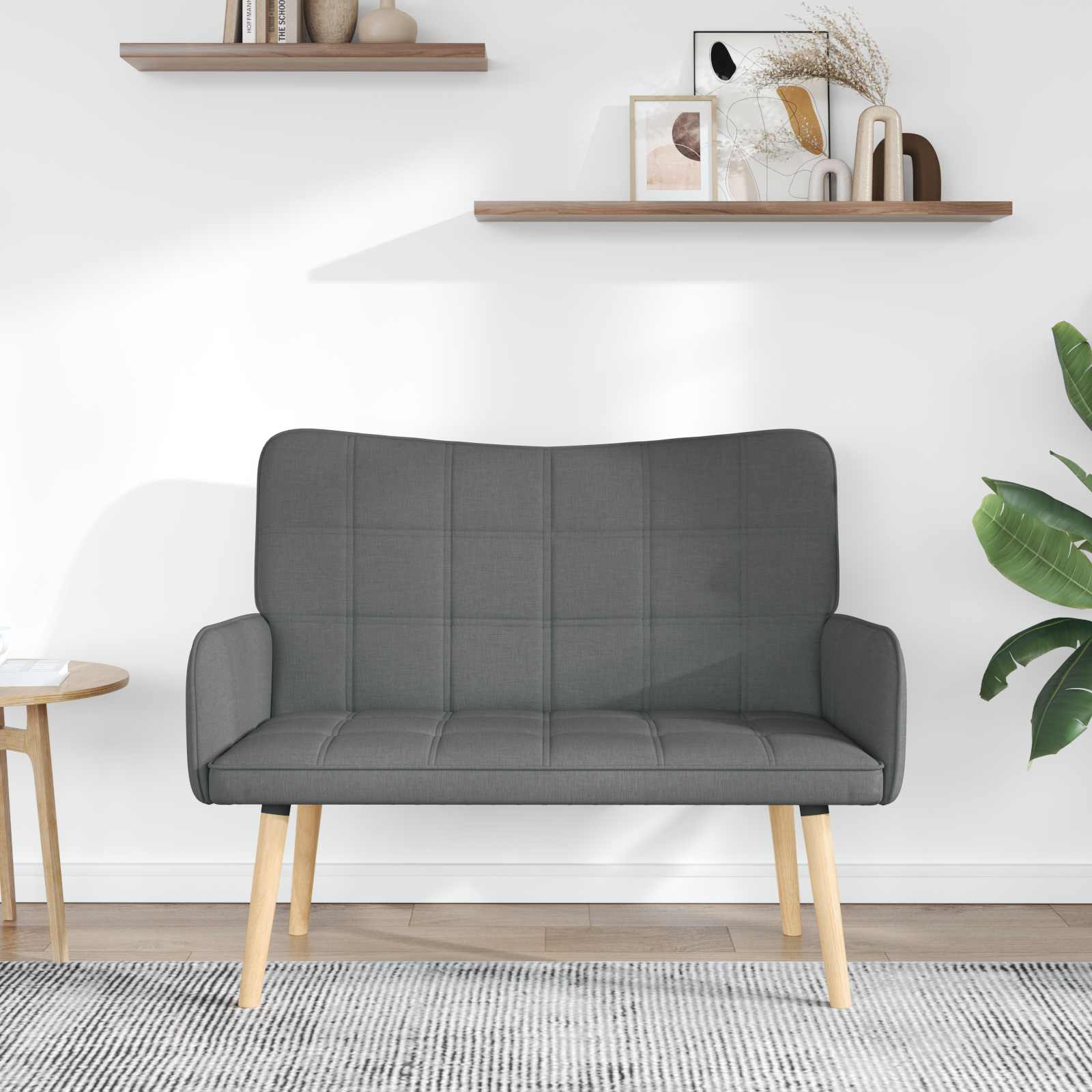 vidaXL Sofa dwuosobowa ciemnoszary 115 x 61 x 87 cm tkanina