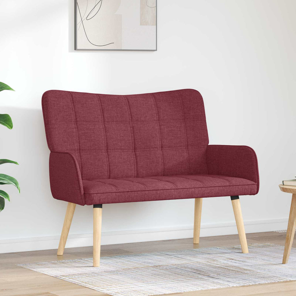 vidaXL Sofa dwuosobowa Czerwone wino 115 x 61 x 87 cm tkanina