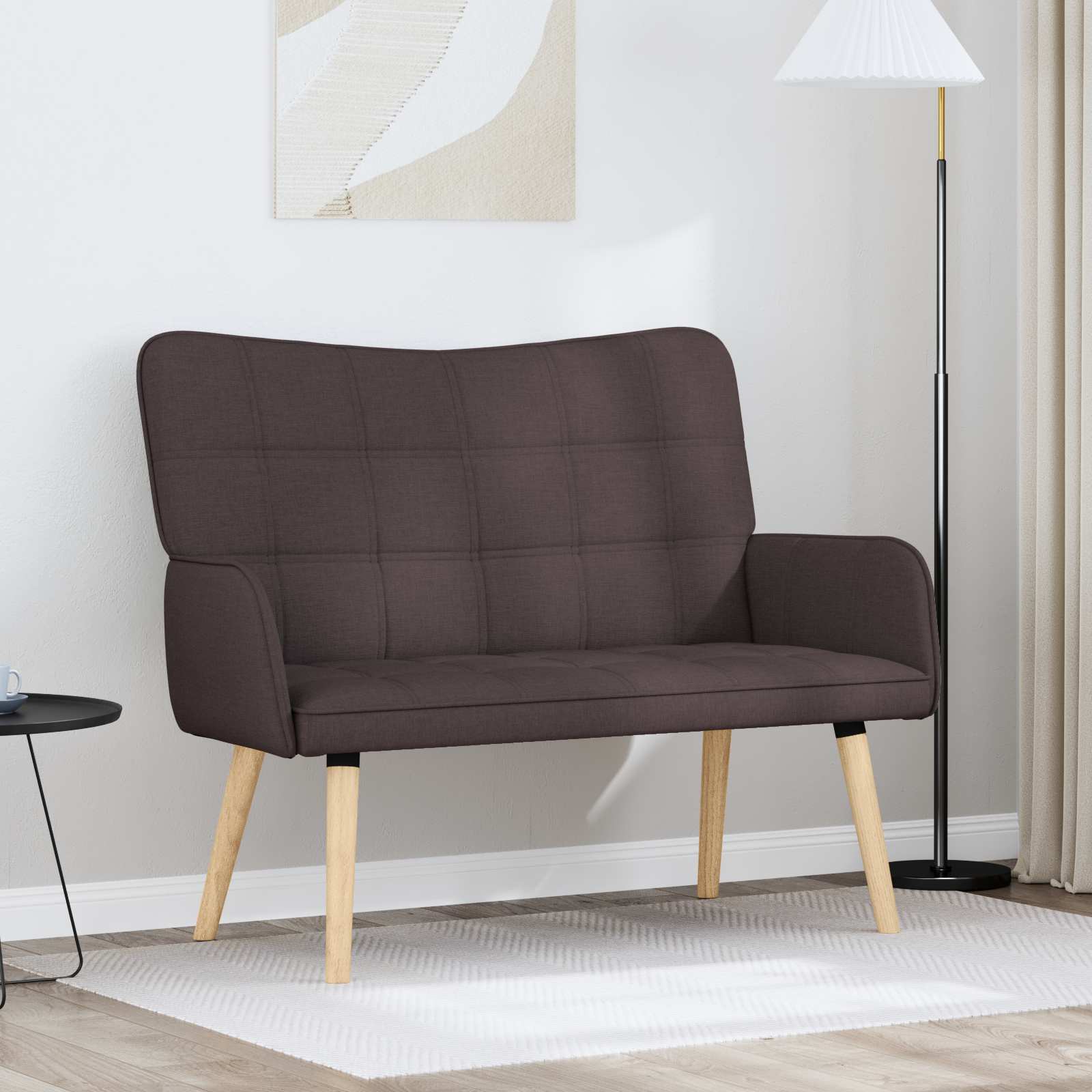 vidaXL Sofa dwuosobowa Ciemny brąz 115 x 61 x 87 cm tkanina