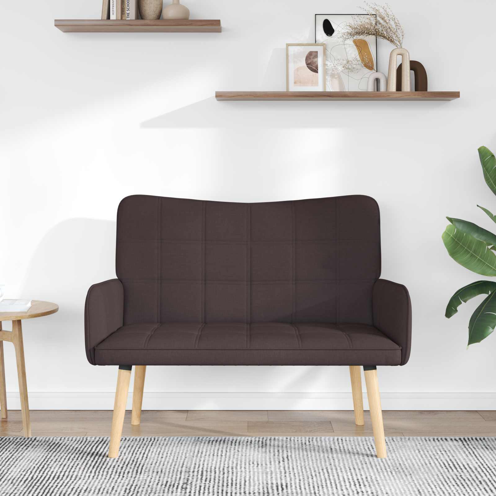 vidaXL Sofa dwuosobowa Ciemny brąz 115 x 61 x 87 cm tkanina