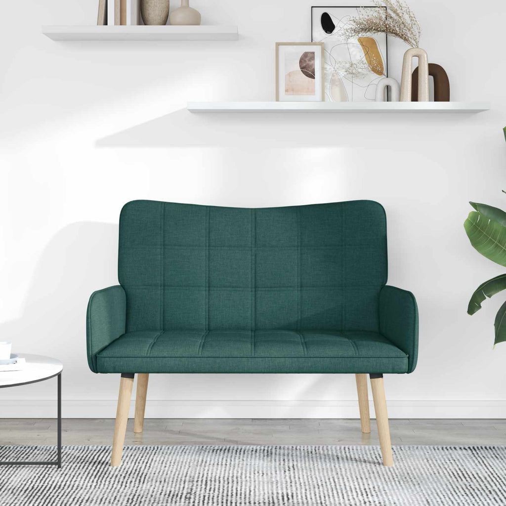 vidaXL Sofa dwuosobowa Ciemnozielony 115 x 61 x 87 cm tkanina