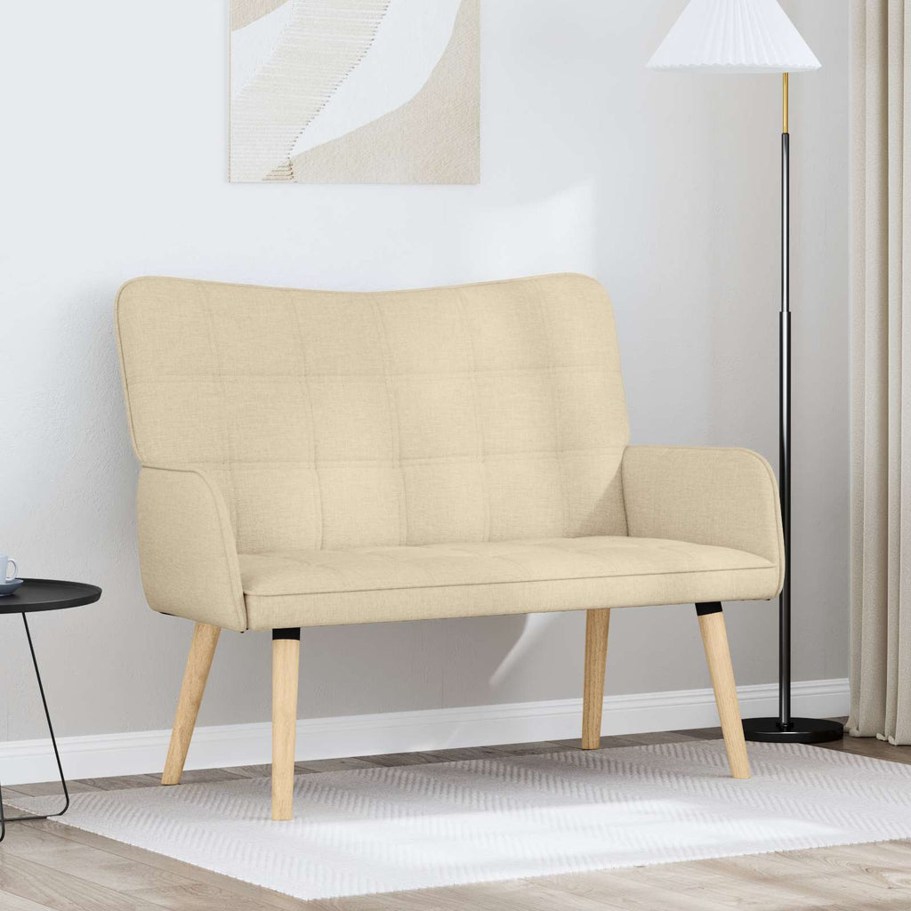 vidaXL Sofa dwuosobowa kremowy 115 x 61 x 87 cm tkanina