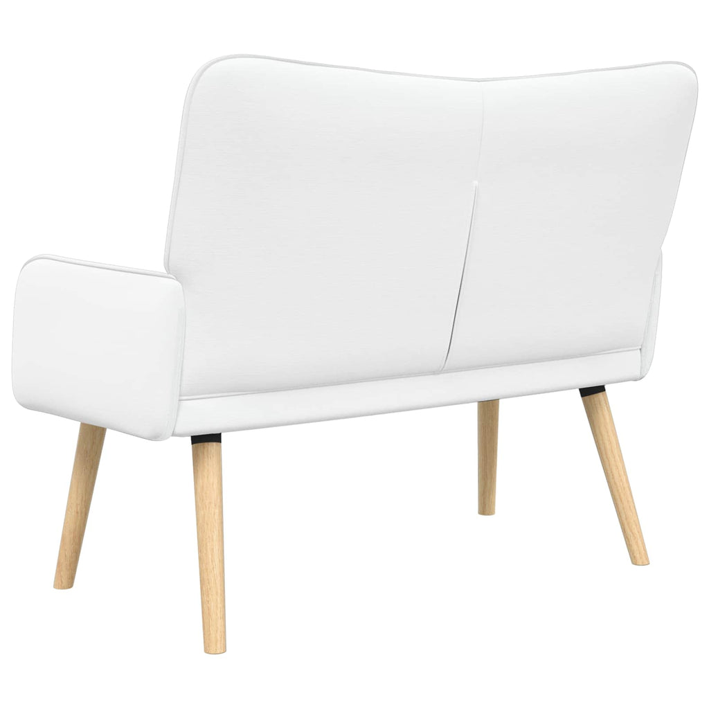 vidaXL Sofa dwuosobowa Biały 115 x 61 x 87 cm tkanina
