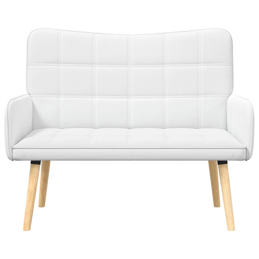 vidaXL Sofa dwuosobowa Biały 115 x 61 x 87 cm tkanina
