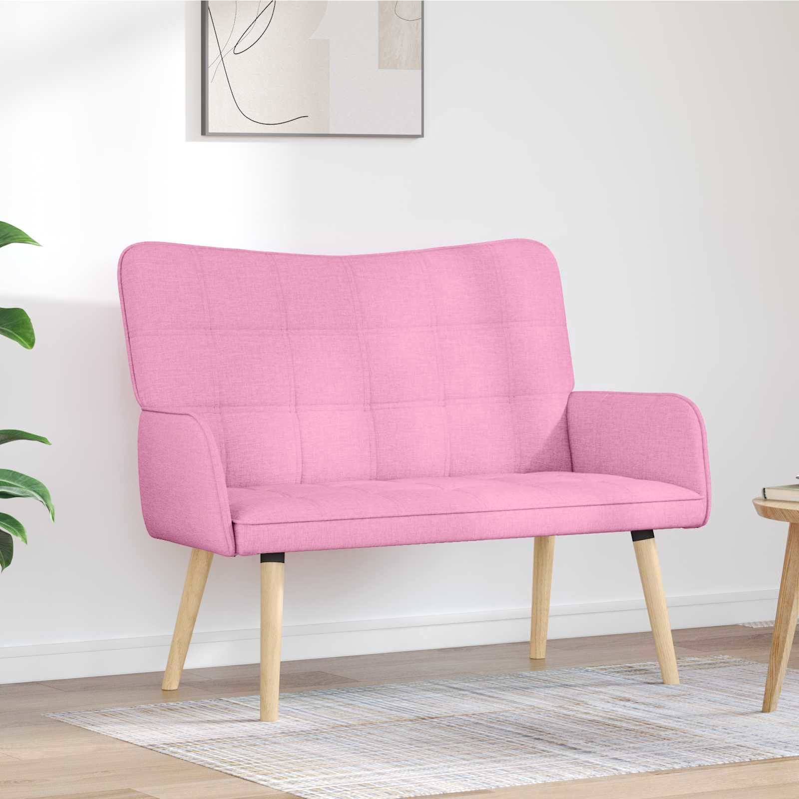 vidaXL Sofa dwuosobowa różowy 115 x 61 x 87 cm tkanina
