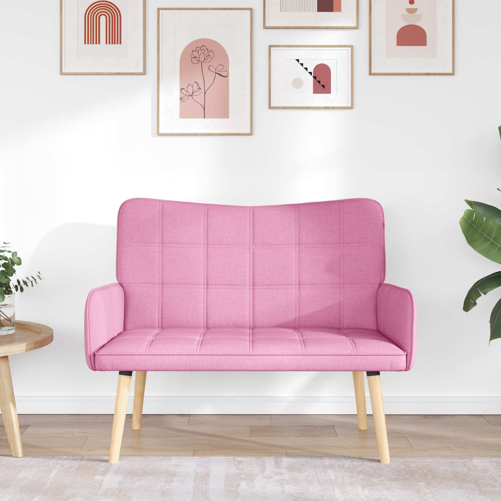 vidaXL Sofa dwuosobowa różowy 115 x 61 x 87 cm tkanina