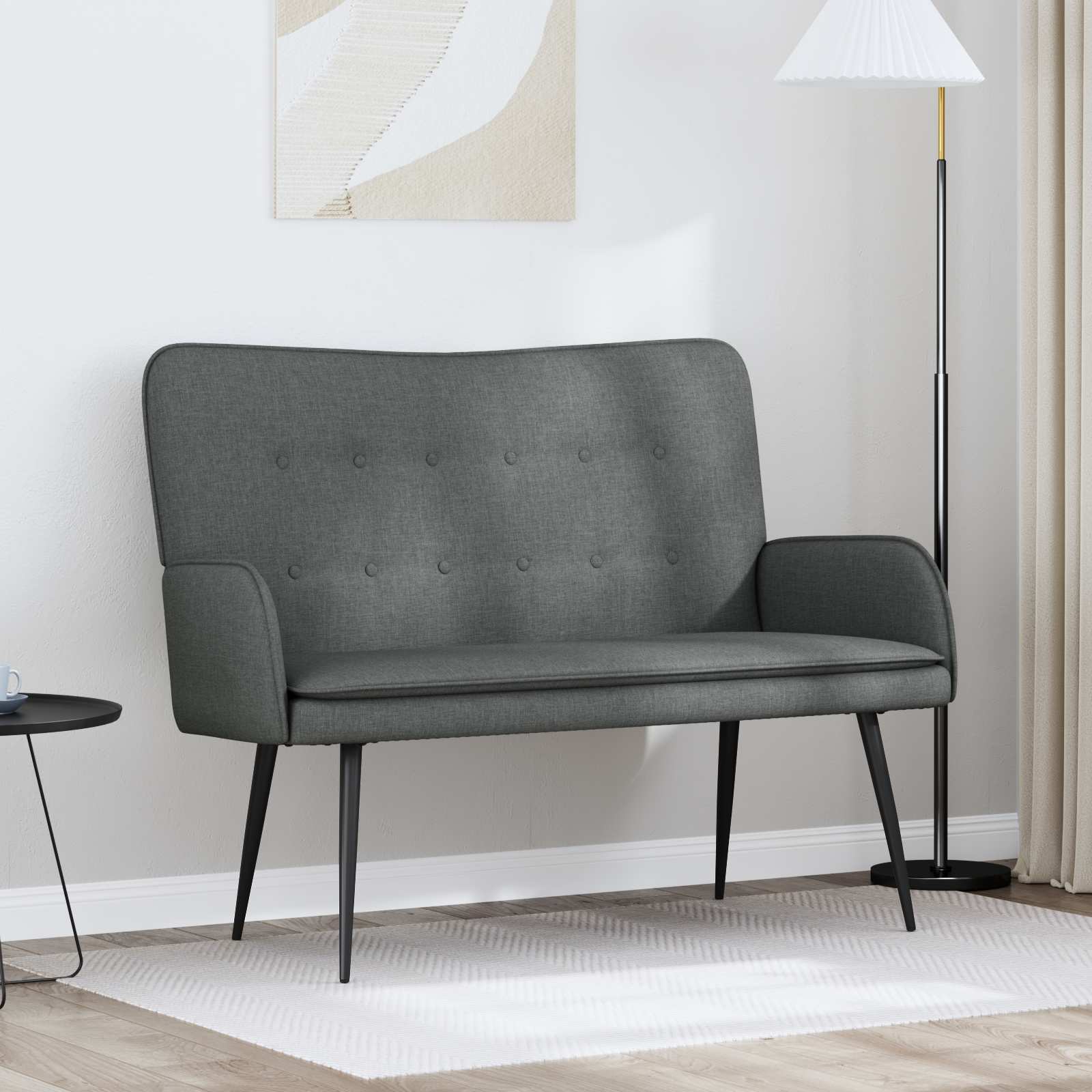 vidaXL Sofa dwuosobowa ciemnoszary 115 x 61 x 87 cm tkanina