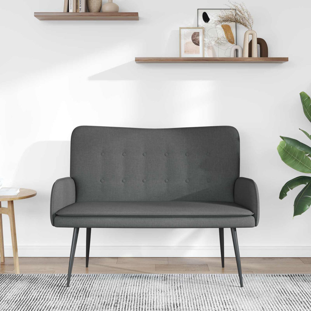 vidaXL Sofa dwuosobowa ciemnoszary 115 x 61 x 87 cm tkanina