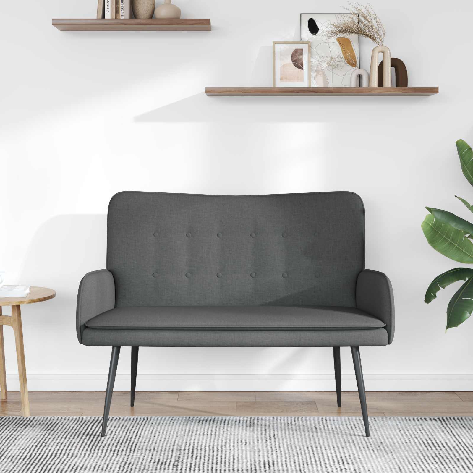vidaXL Sofa dwuosobowa ciemnoszary 115 x 61 x 87 cm tkanina