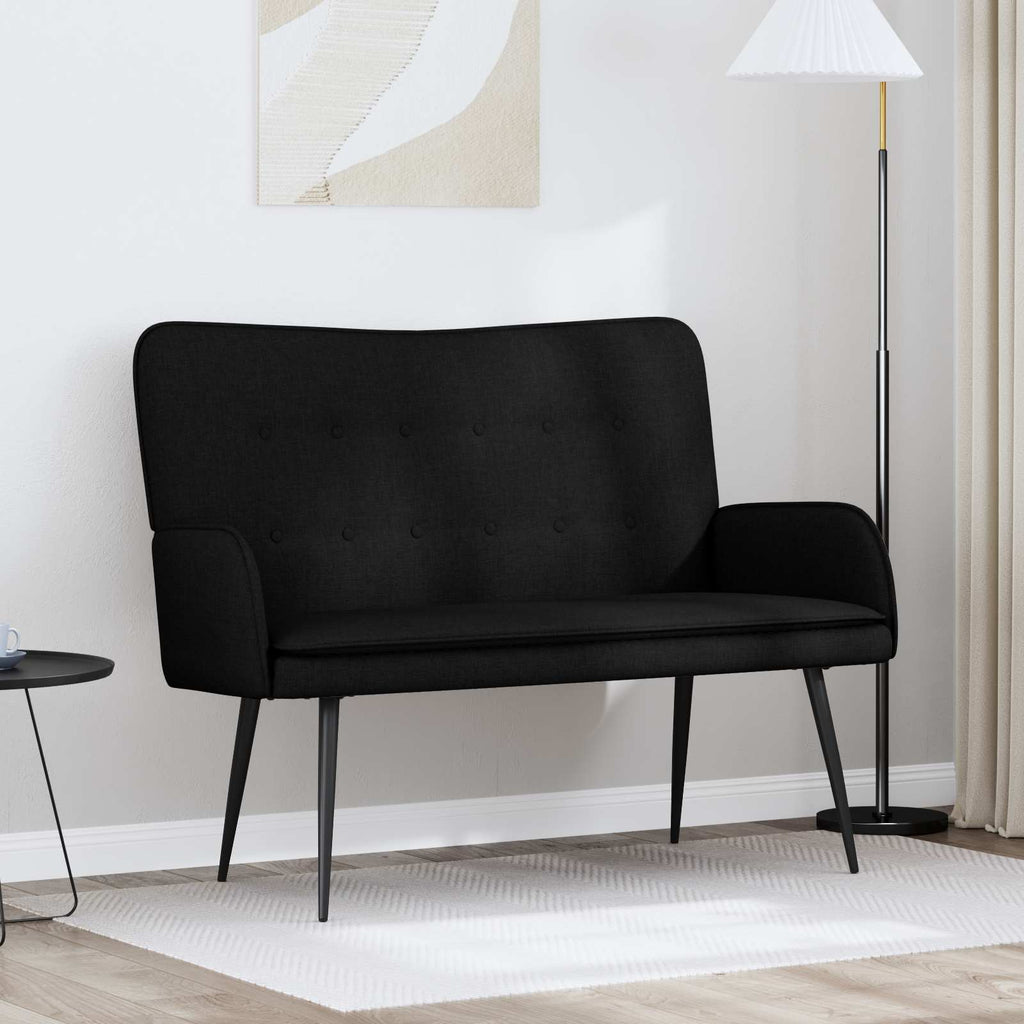 vidaXL Sofa dwuosobowa Czarny 115 x 61 x 87 cm tkanina