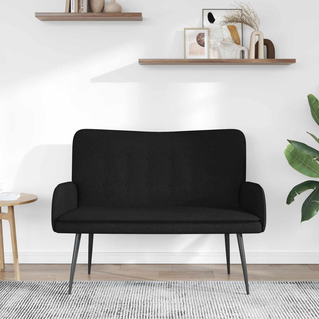 vidaXL Sofa dwuosobowa Czarny 115 x 61 x 87 cm tkanina