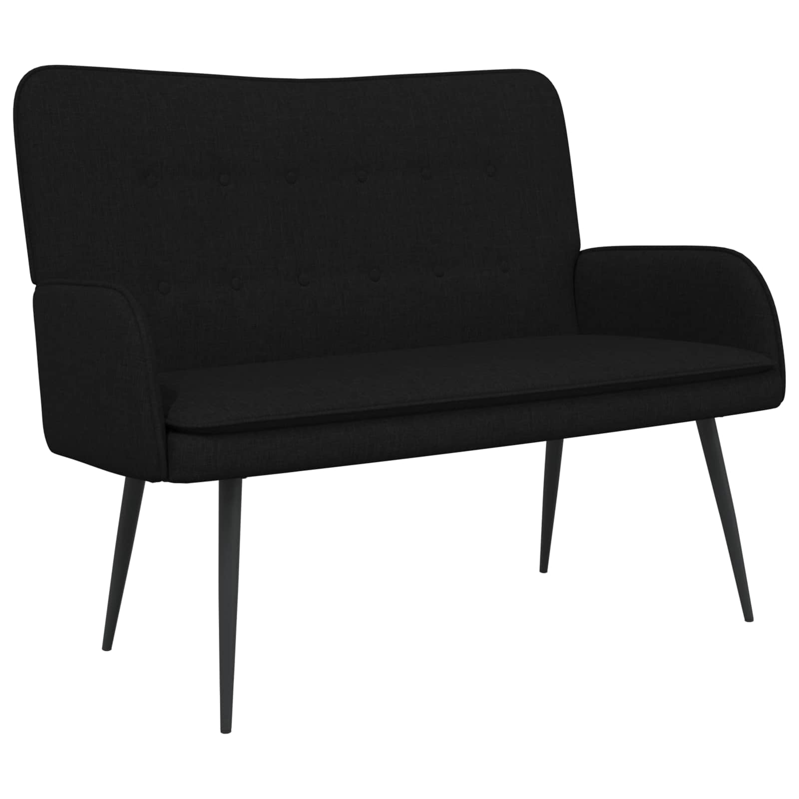 vidaXL Sofa dwuosobowa Czarny 115 x 61 x 87 cm tkanina