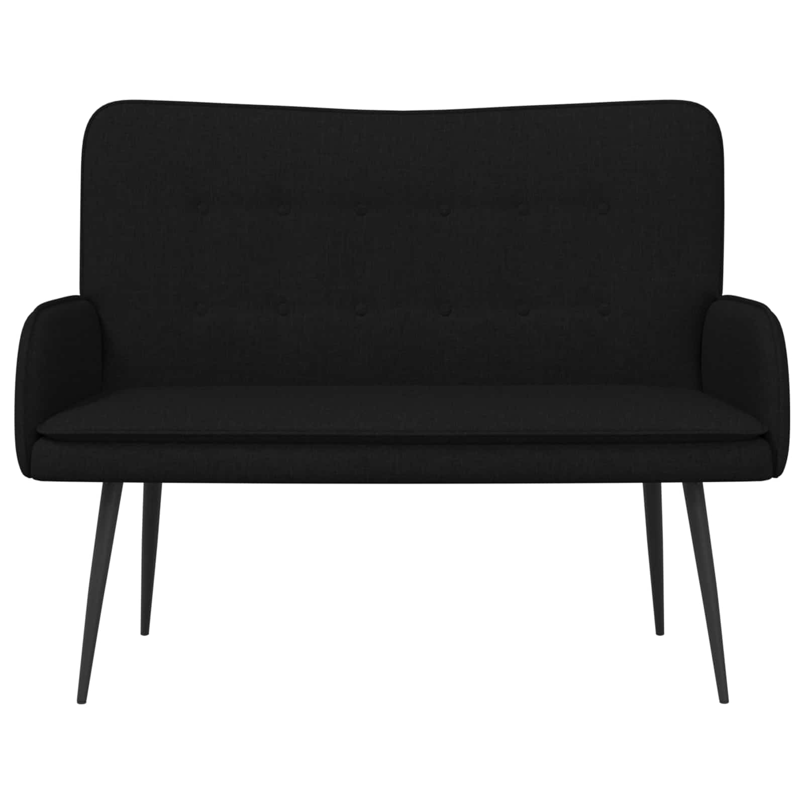 vidaXL Sofa dwuosobowa Czarny 115 x 61 x 87 cm tkanina