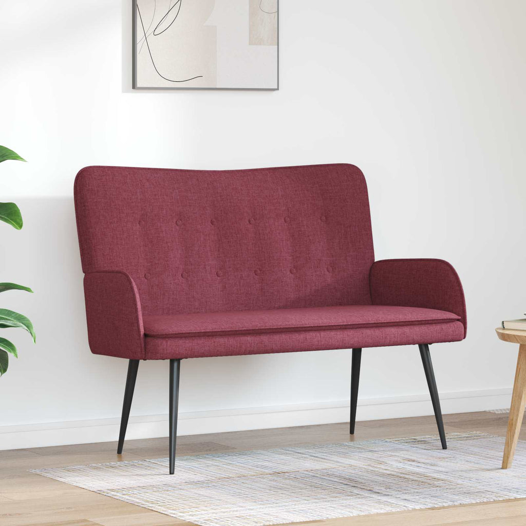 vidaXL Sofa dwuosobowa Czerwone wino 115 x 61 x 87 cm tkanina