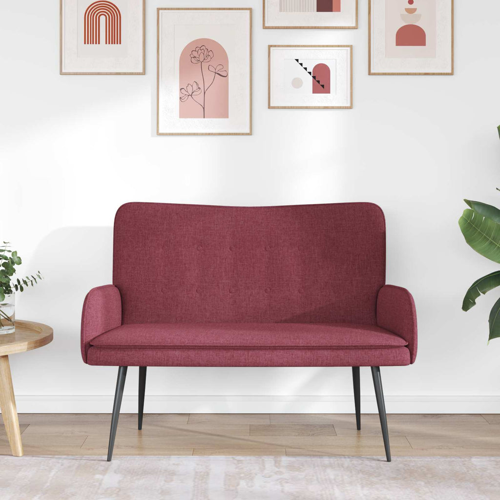 vidaXL Sofa dwuosobowa Czerwone wino 115 x 61 x 87 cm tkanina