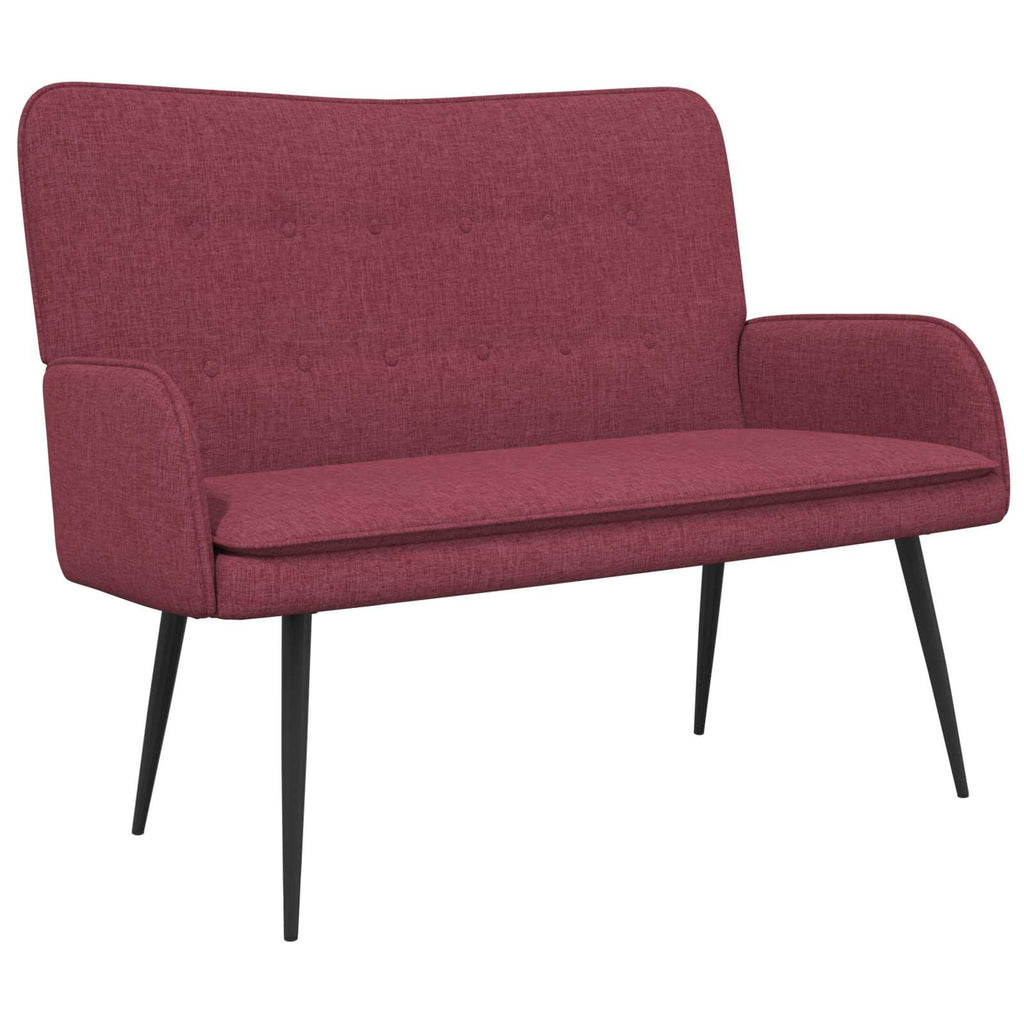 vidaXL Sofa dwuosobowa Czerwone wino 115 x 61 x 87 cm tkanina