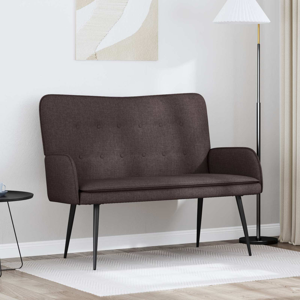 vidaXL Sofa dwuosobowa Ciemny brąz 115 x 61 x 87 cm tkanina
