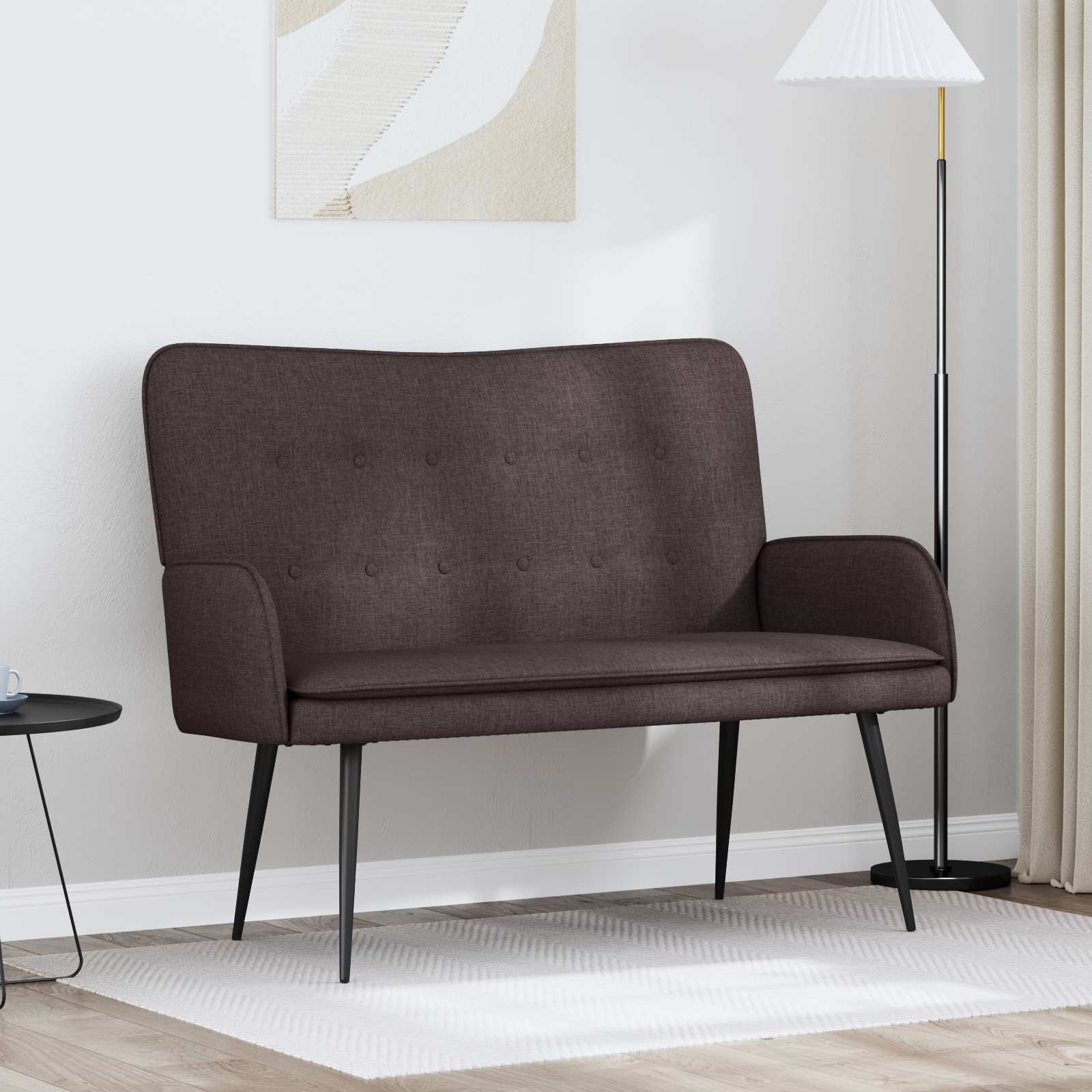 vidaXL Sofa dwuosobowa Ciemny brąz 115 x 61 x 87 cm tkanina