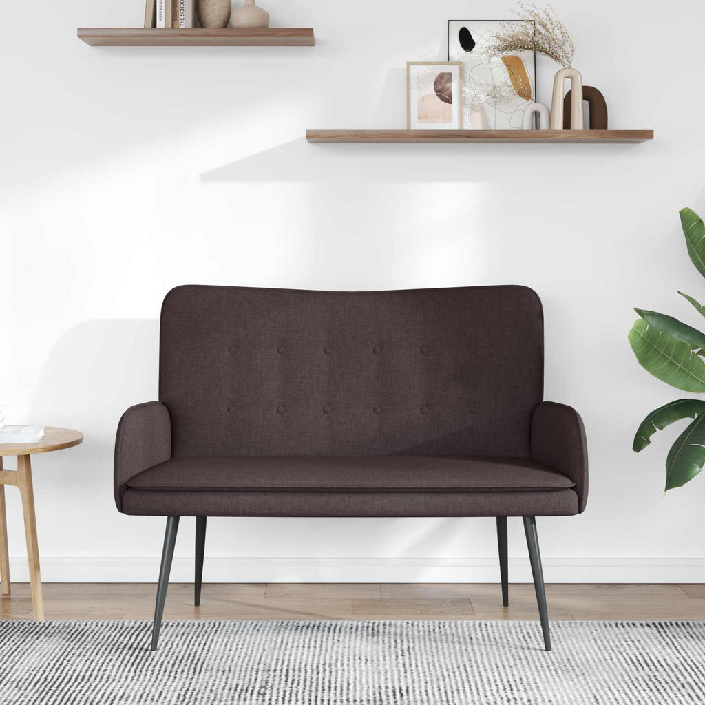 vidaXL Sofa dwuosobowa Ciemny brąz 115 x 61 x 87 cm tkanina