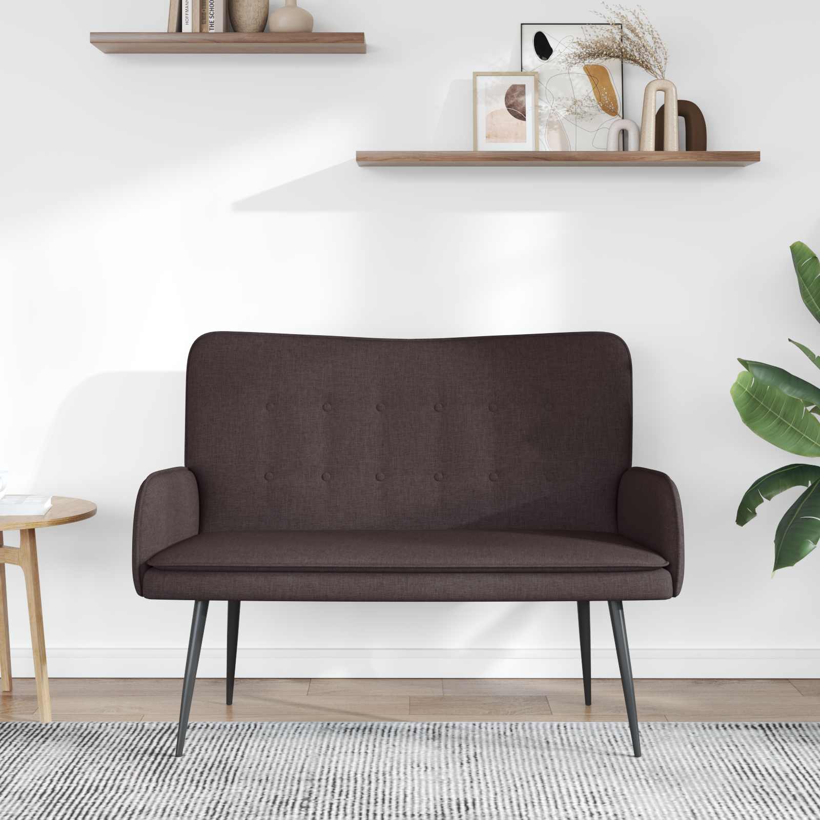 vidaXL Sofa dwuosobowa Ciemny brąz 115 x 61 x 87 cm tkanina