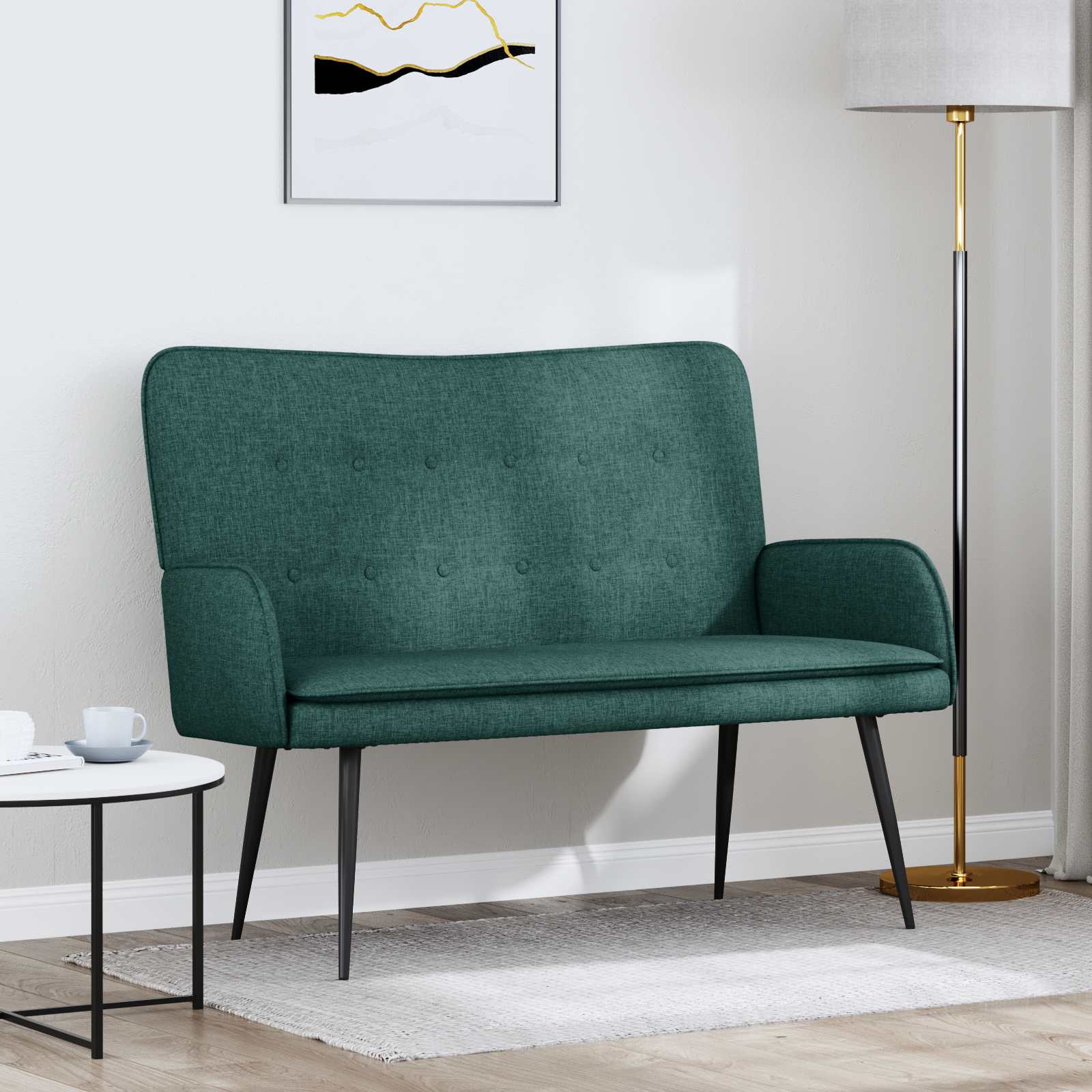 vidaXL Sofa dwuosobowa Ciemnozielony 115 x 61 x 87 cm tkanina