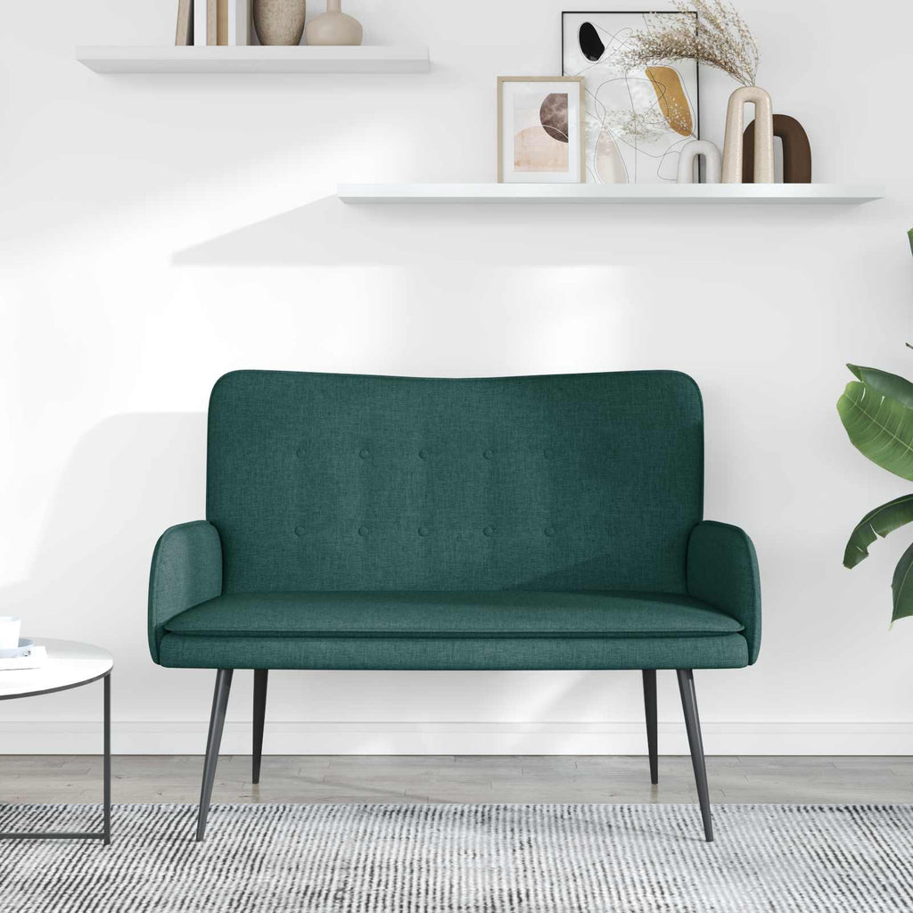 vidaXL Sofa dwuosobowa Ciemnozielony 115 x 61 x 87 cm tkanina