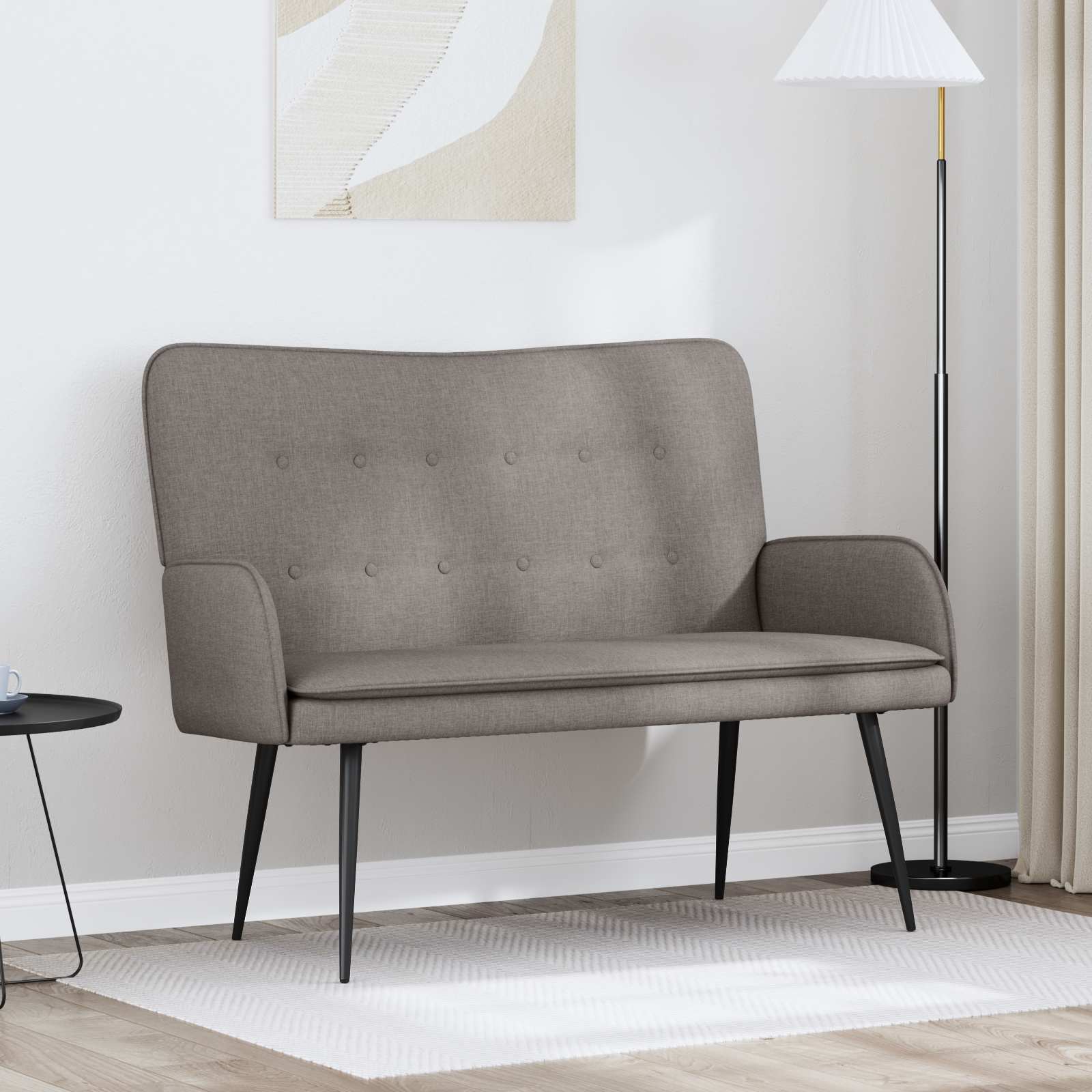 vidaXL Sofa dwuosobowa Ciemnoszary 115 x 61 x 87 cm tkanina