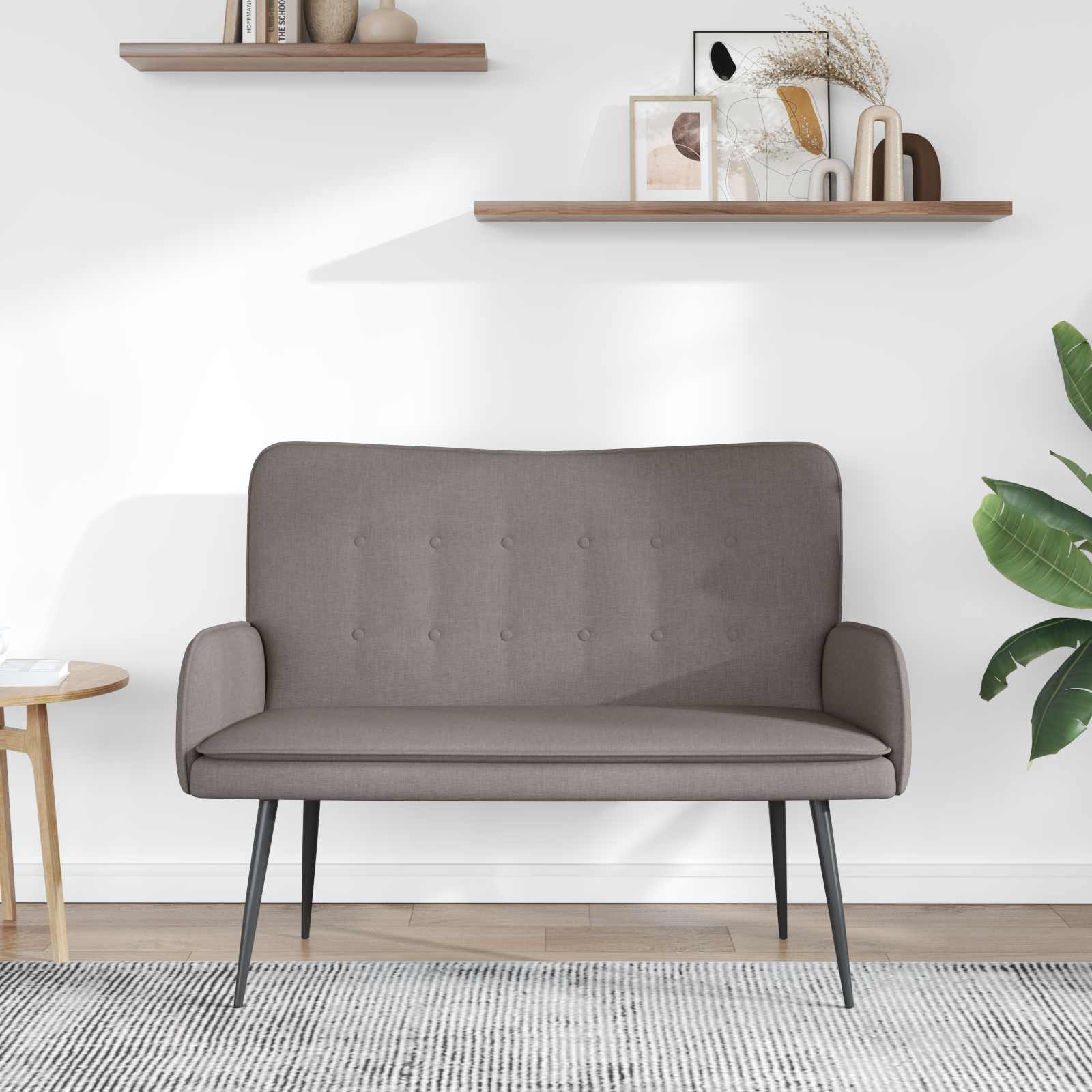 vidaXL Sofa dwuosobowa Ciemnoszary 115 x 61 x 87 cm tkanina